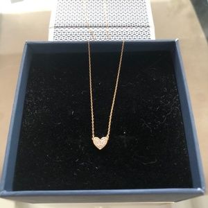 Adina Reyter tiny heart pave folded necklace